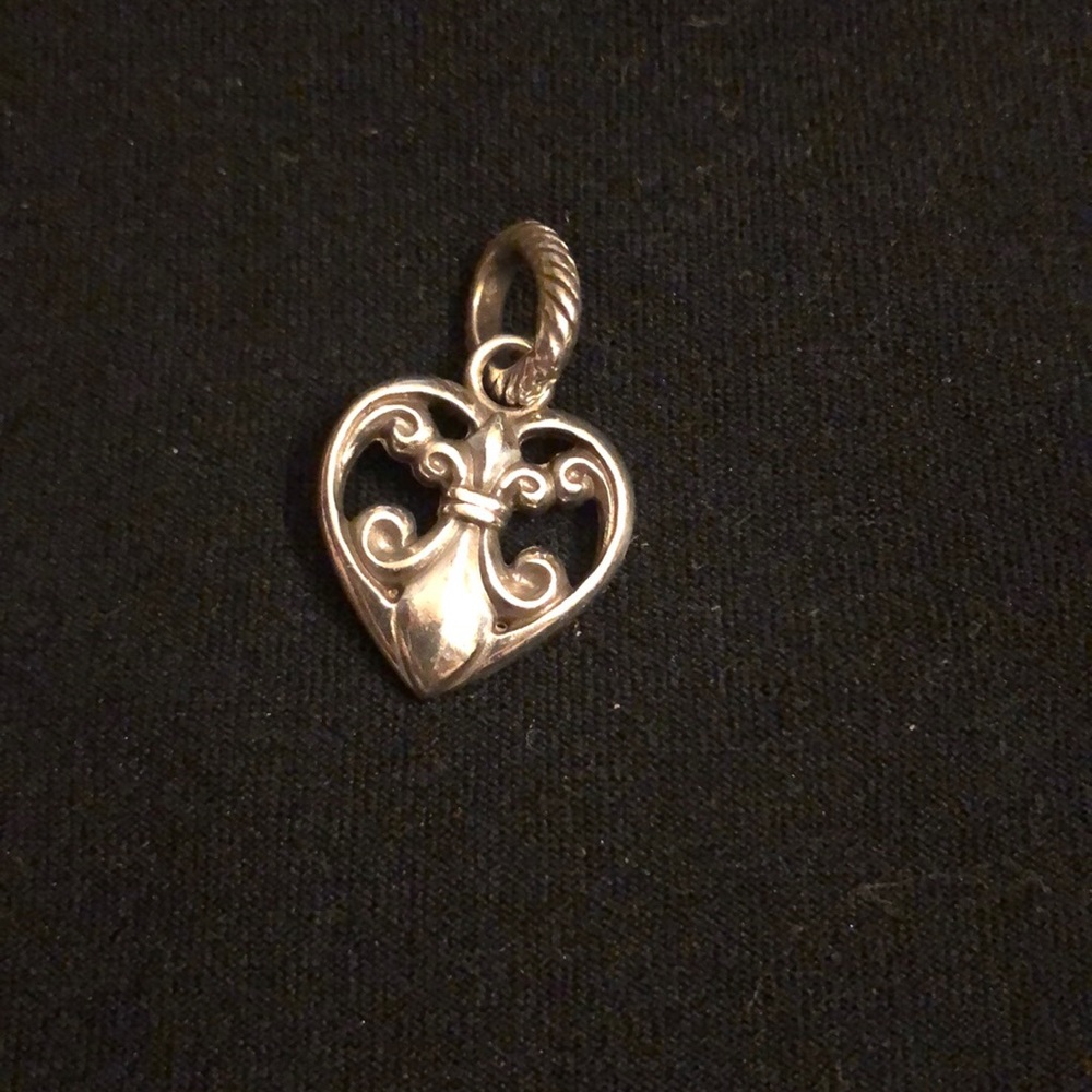 Brighton Charm- Heart with Fleur-de-lis